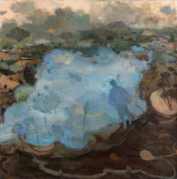 Smoke and Mirror Oil on canvas 56 x 56 cm Joe Fan, RSA