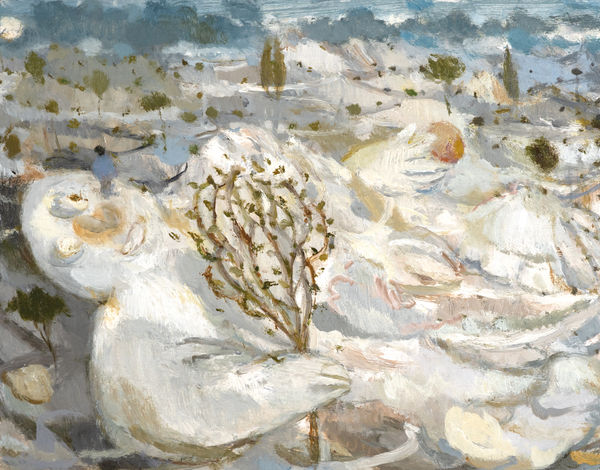 Melting Snowscape Oil on board 14x11cm Joe Fan, RSA