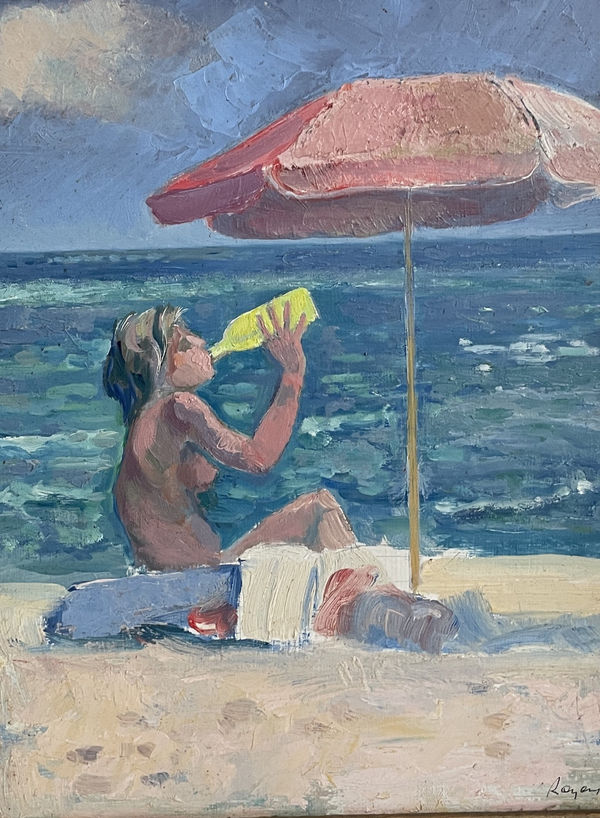 Peter Regent, Beach scene (yellow bottle)