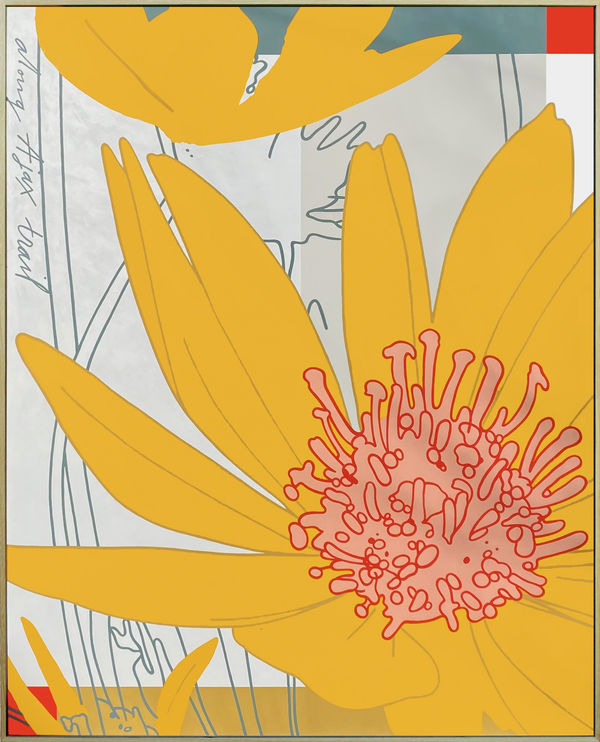 Evan Hecox Along Ajax Trail (Yellow Wildflower), 2023 Acrylic on panel 60 x 48 in