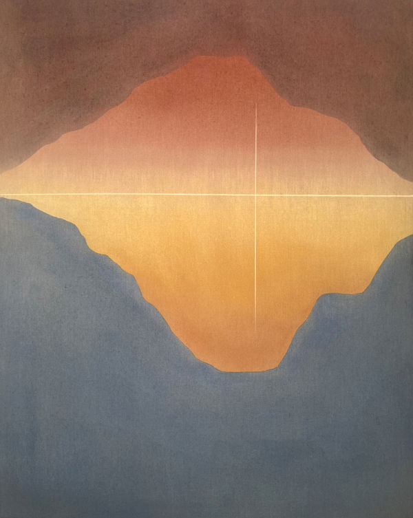 Rachel Garrard Enveloped, 2023 Rock powder pigment on linen 70 x 56 in 177.8 x 142.2 cm
