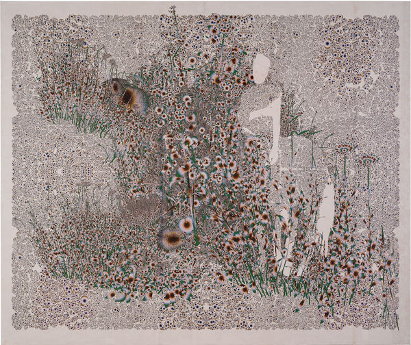 Andy Millner Floating World (Centaur), 2023 Pigment ink drawing on mulberry paper 68 x 81 in