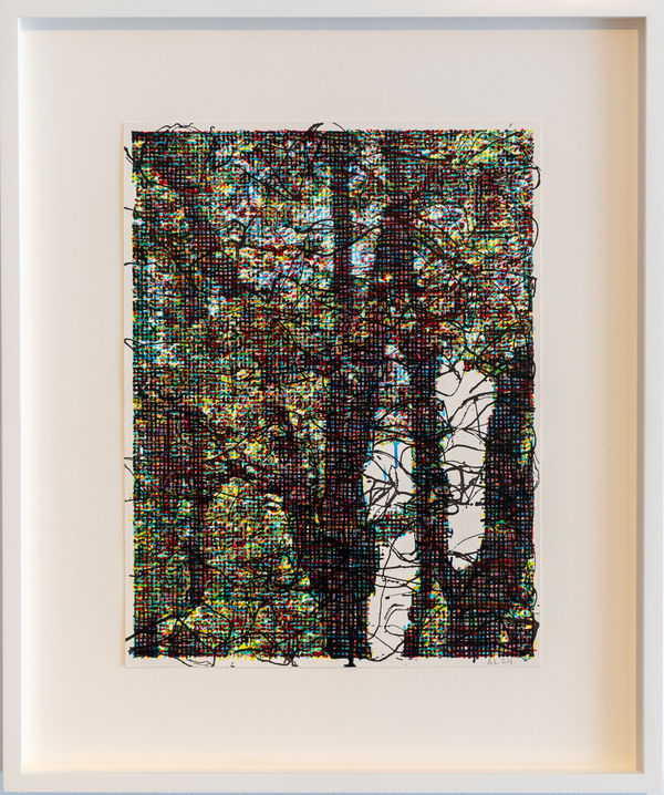 Asher Liftin Trees on Brice Marden Opening Invitation, 2024 Signed on the front Ink on paper 17 13/16 x 14 3/4 in 45.2 x 37.5 cm