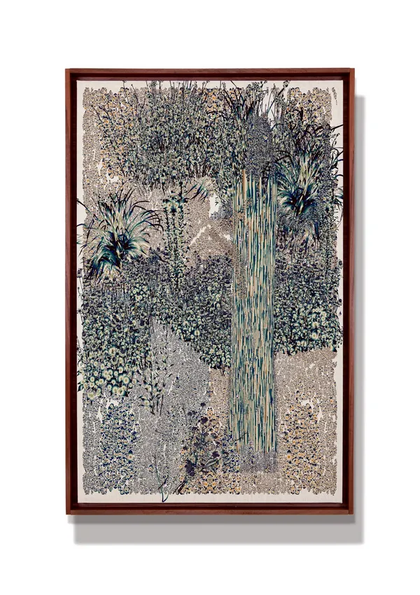 Andy Millner Waterfall 1, 2025 Pigment ink drawing on mulberry paper 47 1/2 x 31 1/2 in 120.7 x 80 cm