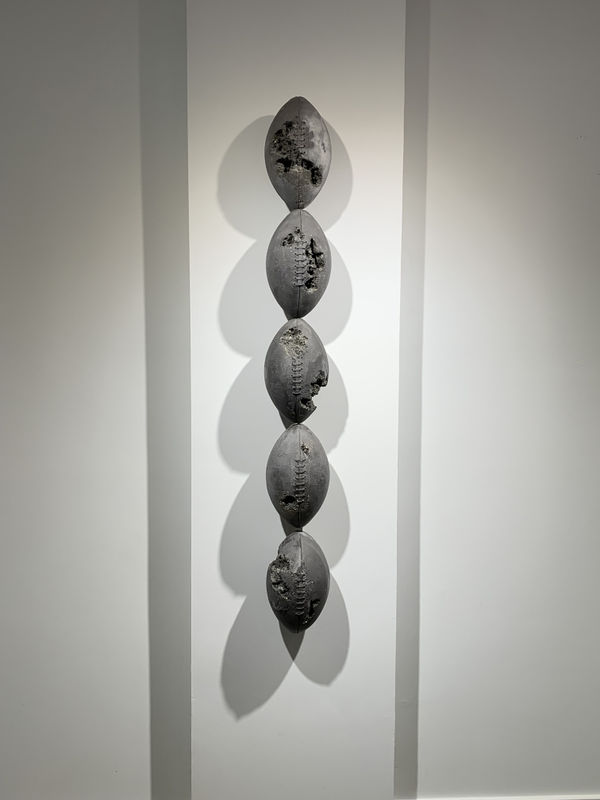 Daniel Arsham Pyrite Column of Footballs, 2015