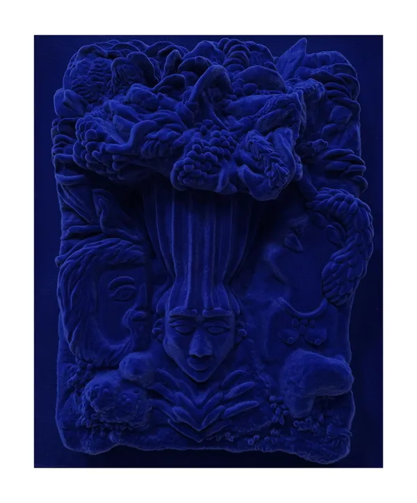 Mamali Shafahi & Domenico Gutknecht Tales from the Garden: Embrace, 2025 Flocked epoxy clay 50 x 40 x 10 cm