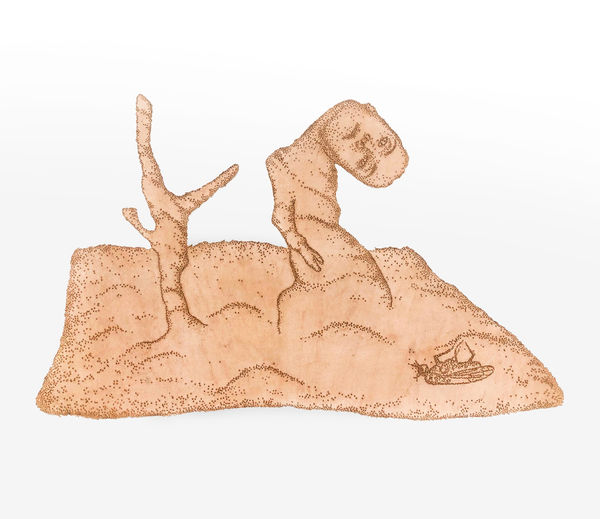 Amparo Sard Árbol, cuerpo y mosca, 2024 Mixed media on paper 54 x 90 cm