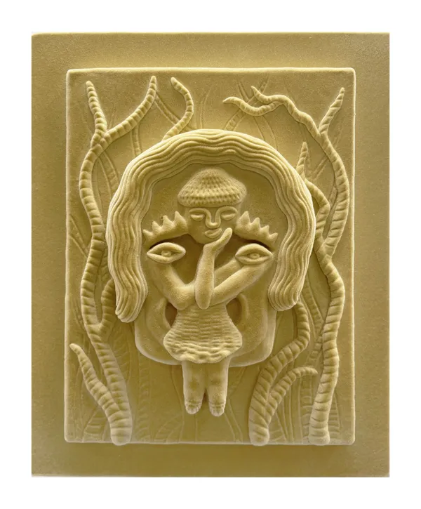 Mamali Shafahi & Domenico Gutknecht Tales from the Garden: Within, 2025 Flocked epoxy clay 50 x 40 x 10 cm