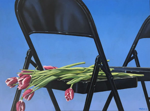 Robert Schefman Conversation, 2026 Oil on canvas 18 x 24 inches