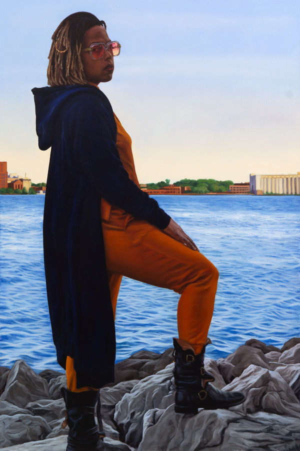Mario Moore Tiff Like Granite, What Up Doe, 2022 Oil on linen 72 x 48 inches