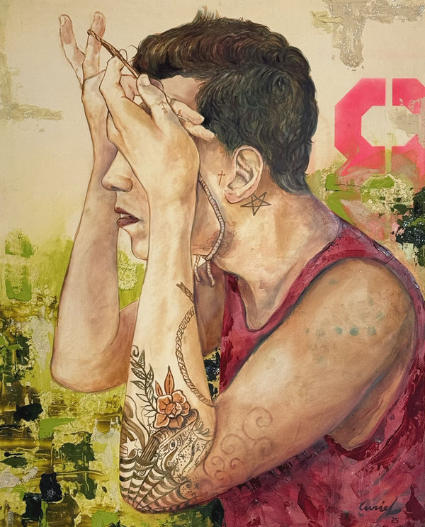 Christian Curiel Untitled, 2025 Oil and mixed media on panel 30 x 24 inches