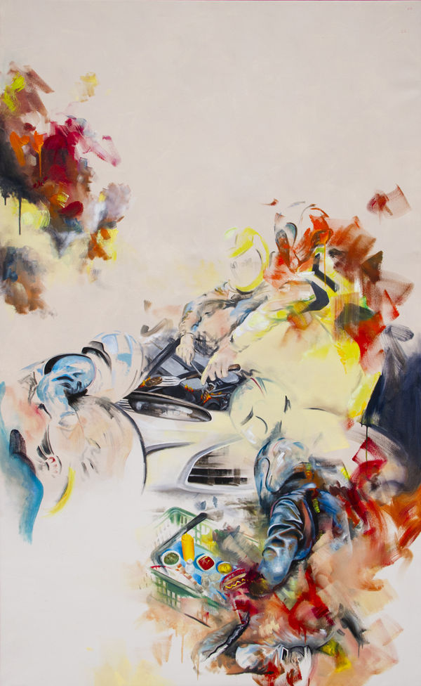 Raine Storey Pit Stop, 2022 Oil on canvas 180 x 105 cm SOLD