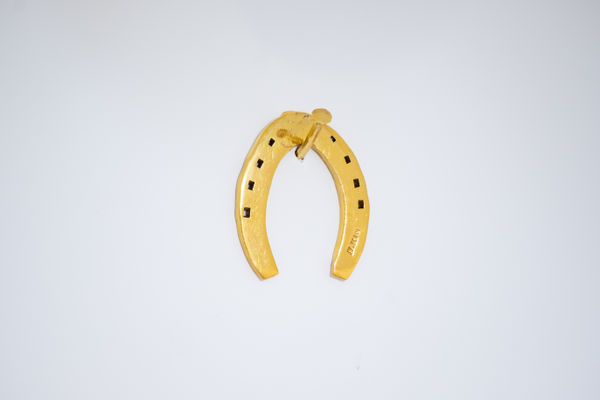 Gold-dipped horseshoe by artist Veronica Wilton