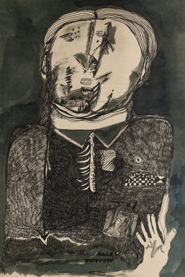 Untitled 103 Pen and ink and ink wash 1970 15.1 x 10.1 inches