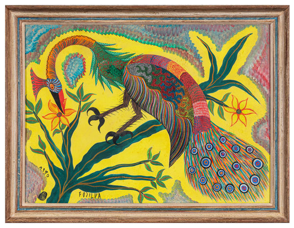 Chico da Silva Animais Fantásticos, 1970 Guache sobre cartão colado em placa 56 x 76 cm