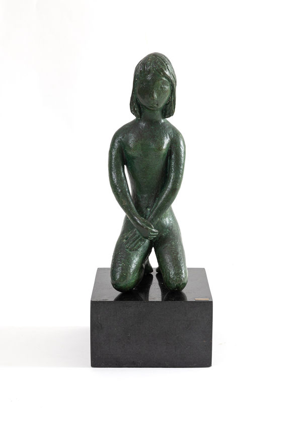 Bruno Giorgi Menina, 1961 Escultura em bronze com base em mármore 45 x 13 x 19 cm e base medindo 12 x 22 x 25 cm