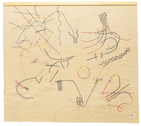 Guga Szabzon Encarar, 2021 Costura sobre feltro 165 x 184 cm