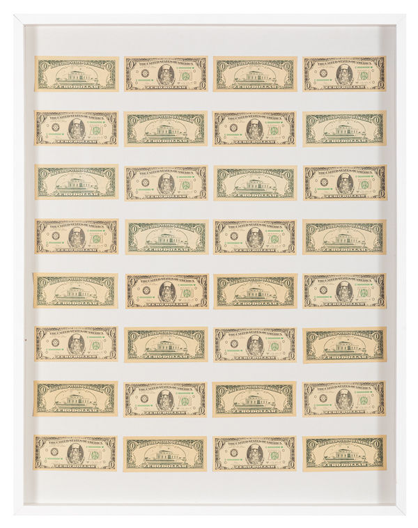 Cildo Meireles Zero Dolar, 1984 Offset sobre papel 91 x 73 cm (15 x 7cm cada)