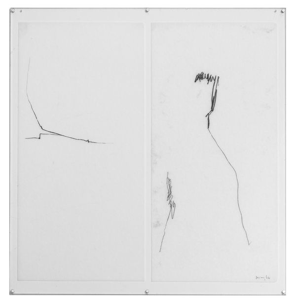 Mira Schendel Sem título, díptico, 1965 Monotipia sobre papel 47 x 23 cm cada