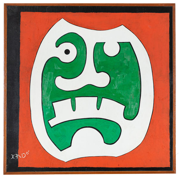 Niobe Xandó Máscara, S.D. Óleo sobre cartão colado sobre placa 47 x 47 cm
