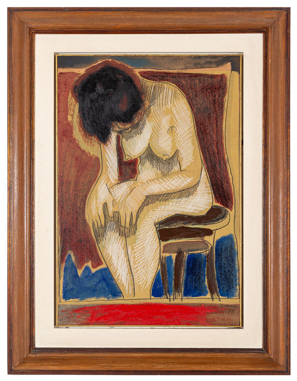 João Câmara Figura feminina, 1976 Óleo sobre cartão colado sobre eucatex 81 x 55 cm