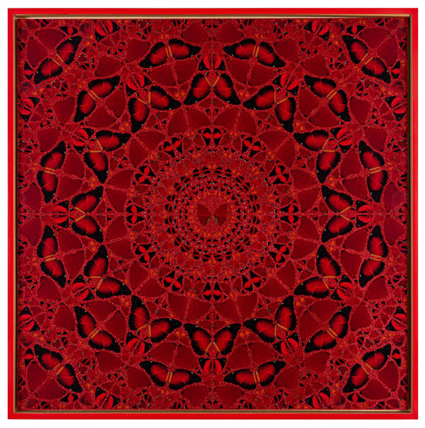 Damien Hirst Suiko, da série The Empresses, 2022 Impressão sobre Giclée laminado e combinado com impressão em glitter. 100 x 100 cm