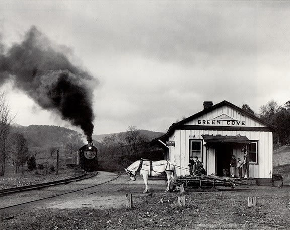 O. Winston Link - Howard Ruble, Engineer of Train No. 2, Lubricates a class K2, #130 (NW 21), Waynesboro, Virginia, c. 1950/1990