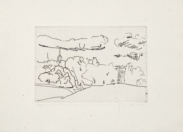 Barry Flanagan For John Constable, 1976 Signed, numbered, and dated '76' in pencil Etching of paper 28 x 38 cms (11 x 15 ins) From the "For John Constable" series Edition of 100, Set of 19 Published by Bernard Jacobson Ltd., London, 1976
