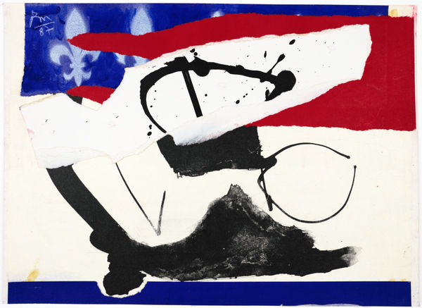 Robert Motherwell French Revolution Bicentennial No. 5, 1987 Acrylic, enamel and pasted papers on paper 25.4 x 35.6 cms (10 x 14 ins)