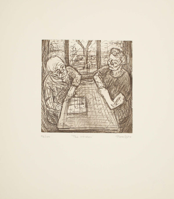 Leon Kossoff The Window, 1984 Etching on paper Paper size: 41 x 35.5 cms (16 x 14 ins) Plate size: 18.8 x 18.5 cms (7 3/8 x 7 5/16 ins)