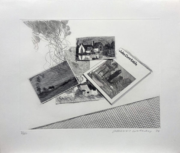 David Hockney For John Constable, 1976 Signed, numbered, and dated '76' in pencil Etching on paper 38 x 44.5 cms (15 x 17 1/2 ins) From the "For John Constable" series Edition of 100, Set of 19 Published by Bernard Jacobson Ltd., London, 1976
