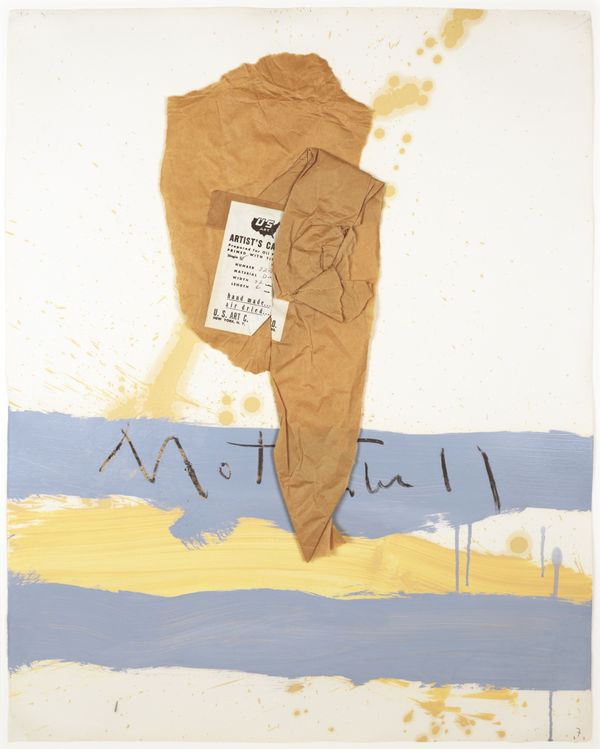 Robert Motherwell U.S. Art New York N.Y., 1962 Oil and pasted paper on paper 73.7 x 58.4 cms (29 x 23 ins)