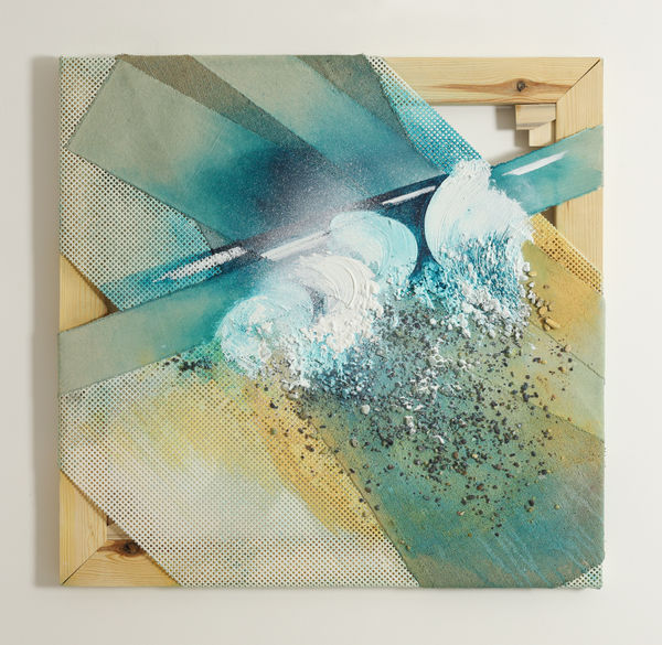 William Tillyer The Shore: Line - Old Nab, 2023-24 Acrylic and mixed media on canvas 77 x 77 x 4 cms (30 3/8 x 30 3/8 x 1 5/8 ins)