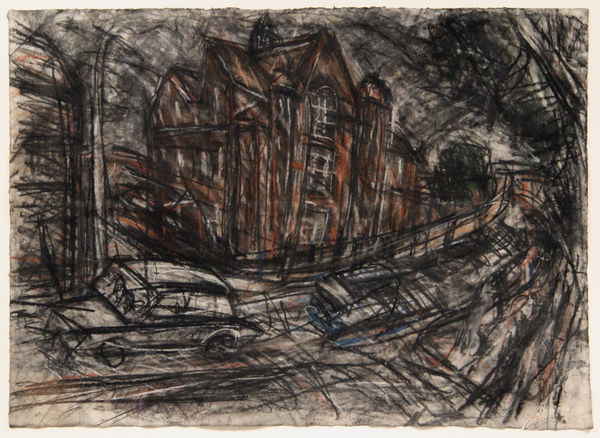 Leon Kossoff School Building, Willesden, 1983 Charcoal and chalk on paper 57 x 80 cms (22 1/2 x 31 1/2 ins)