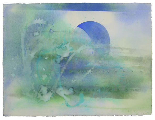 William Tillyer Reflections on the Esk, 2019 Watercolour on perforated Arches paper 57.2 x 76.2 cms (22 1/2 x 30 ins)