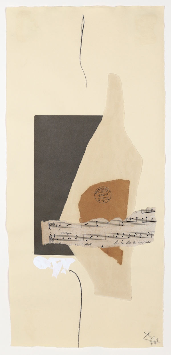Robert Motherwell Cabaret No. 2, 1974 Acrylic, pasted papers, and graphite on paper 56 x 26 cms (22 x 10 1/4 ins)