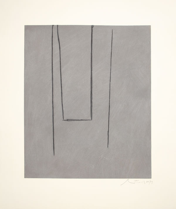 Robert Motherwell Slate Gray Pintura, 1975 Aquatint, lift-ground etching, and collograph on J.B. Green paper 81.92 x 69.22 cms (32 1/4 x 27 1/4 ins)