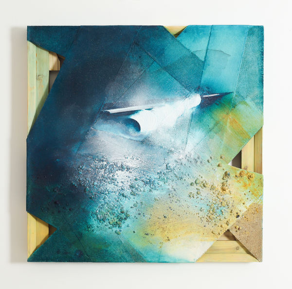 William Tillyer The Shore: Line - Hummersea Scar, 2023-24 Acrylic and mixed media on canvas 76.7 x 77 x 6 cms (30 1/4 x 30 3/8 x 2 3/8 ins)