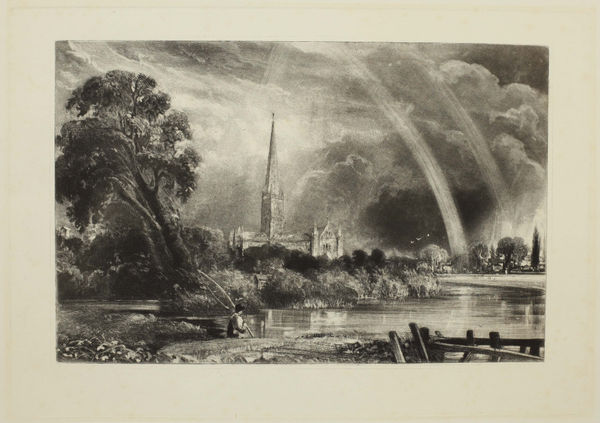 John Constable Salisbury, 1830 Mezzotint on wove paper Image size: 13.9 x 21 cms (5 1/2 x 8 1/4 ins) Plate size: 17.5 x 25 cms (6 7/8 x 9 7/8 ins) Paper size: 29 x 37.5 cms (11 3/8 x 14 3/4 ins) Mezzotint by David Lucas, as directed by John Constable