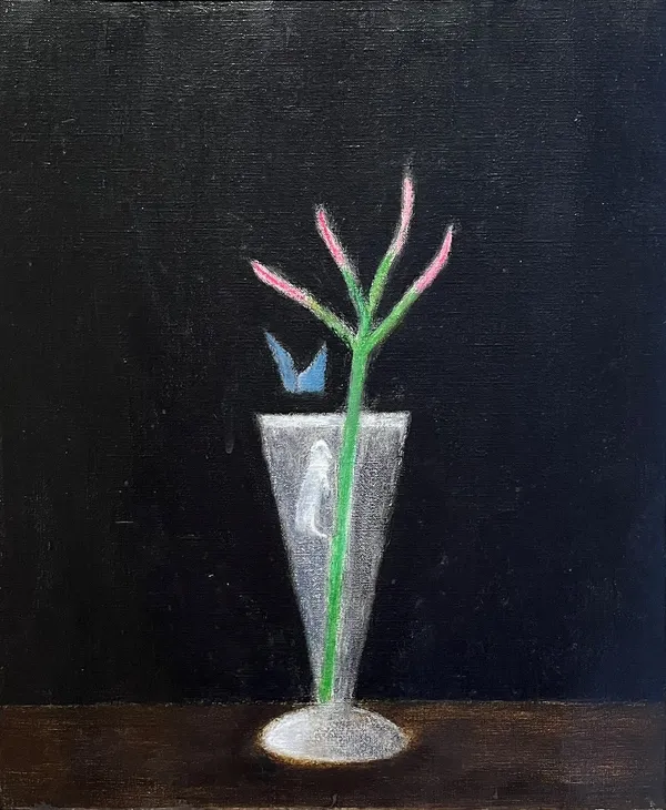 Craigie Aitchison (1926 - 2009) Pink Flowers, 1995 oil on canvas 12 x 10 in./30.5 x 25.4 cm.
