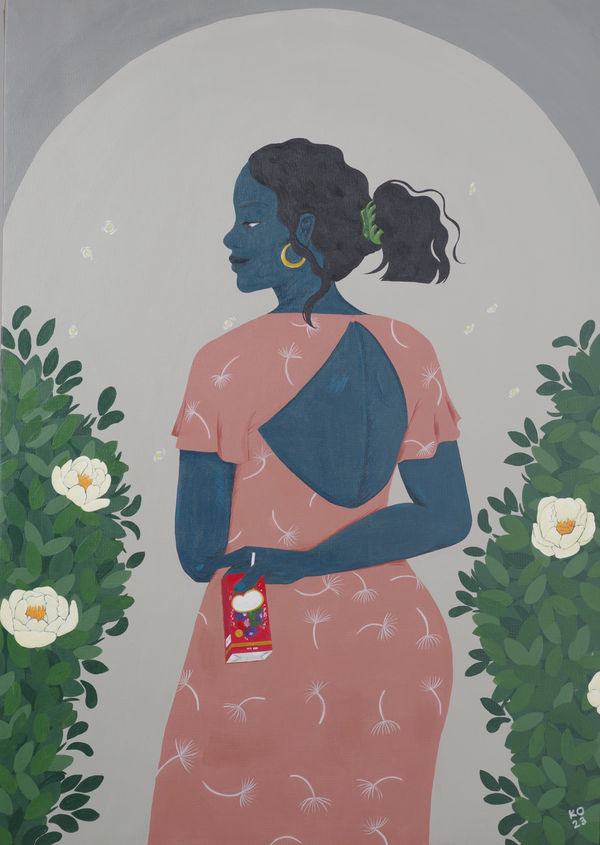 KELECHI ORODE WHO IS IN THE GARDEN?2023Acrylic on Canvas30 x 42 inches