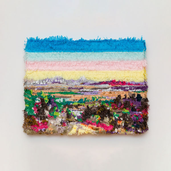 Justin Favela, Valle de México desde el Tepeyac, After José María Velasco, 2023, tissue paper on board, 19 x 26 x 1.75 in. (48.3 x 66 x 4.4 cm)