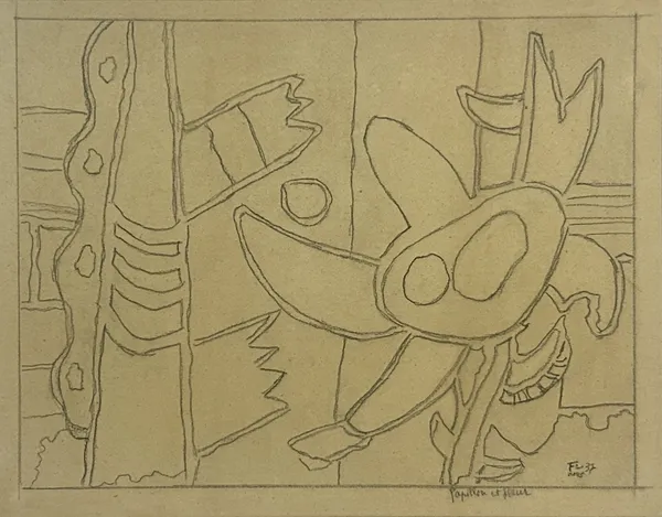 Fernand Leger, Butterfly and Flower, 1937