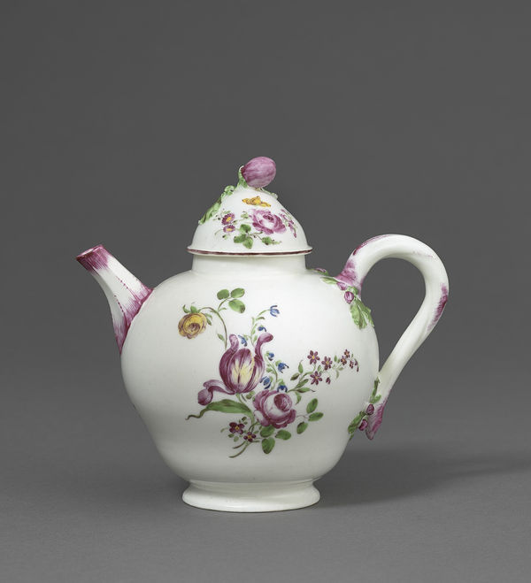 An Extremely Rare and Important Mennecy Teapot and Cover, Circa 1760