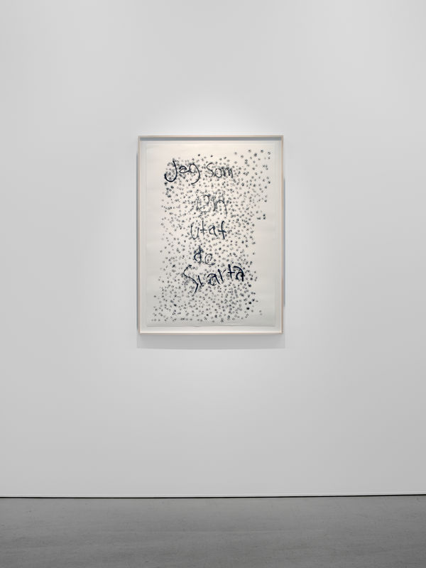 Installation view, Salad Hilowle, När morgonstjärnan brinner, 2025, Cecilia Hillström Gallery. Photo: Jean-Baptiste Béranger.