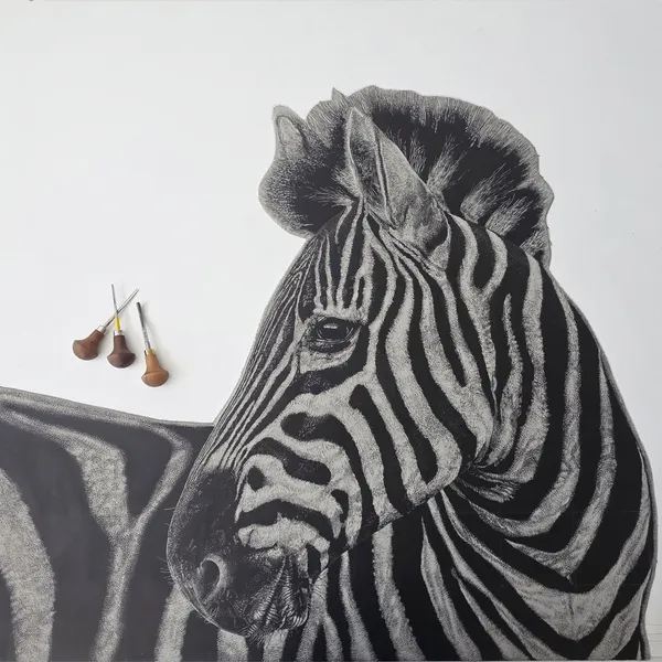 Owl linocut art print