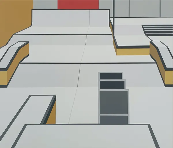 1 Jurriaan Molenaar Skatehal 2021 Acryl Op Linnen 60 X 70 Cm