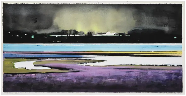 2 Vermeule Paysage Violet 2020 Gouache On Paper 37 5 X 73 5 Cm