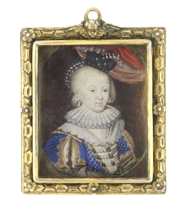 Ecole Anglaise - Premier tiers du XVIIème Portrait d'une dame de qualité (d'une paire)