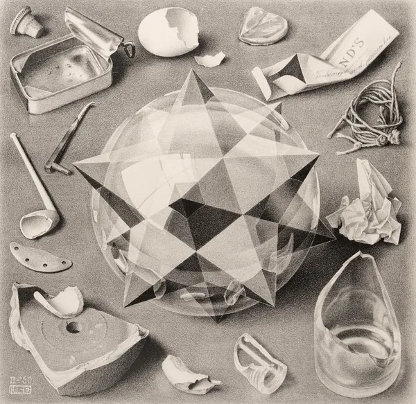 M.C. Escher, Contrast (Order and Chaos), 1950